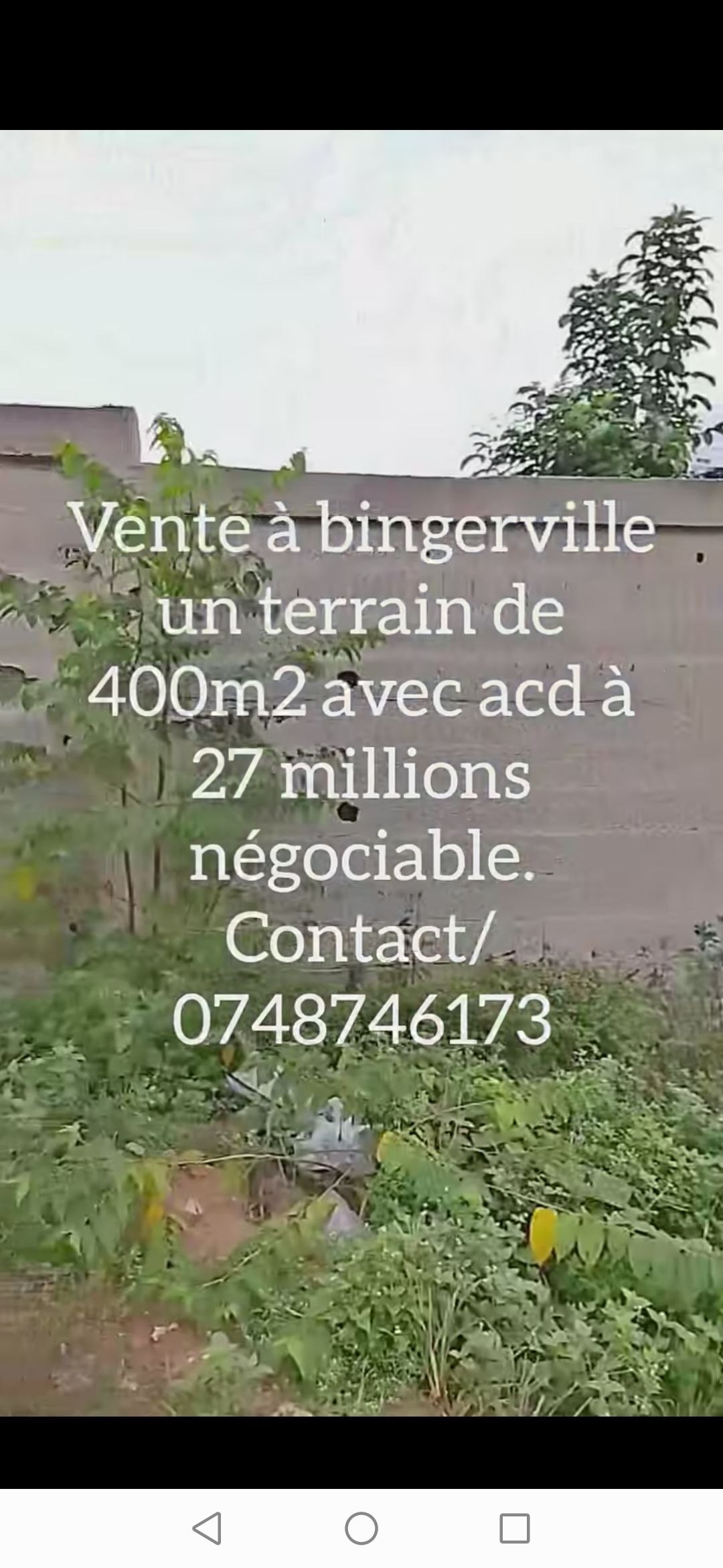 Terrain en vente
