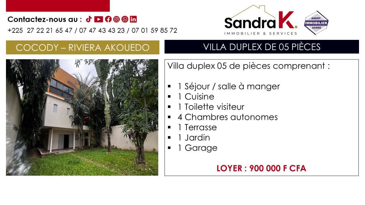 LOCATION VILLA DUPLEX 5 PIÈCES