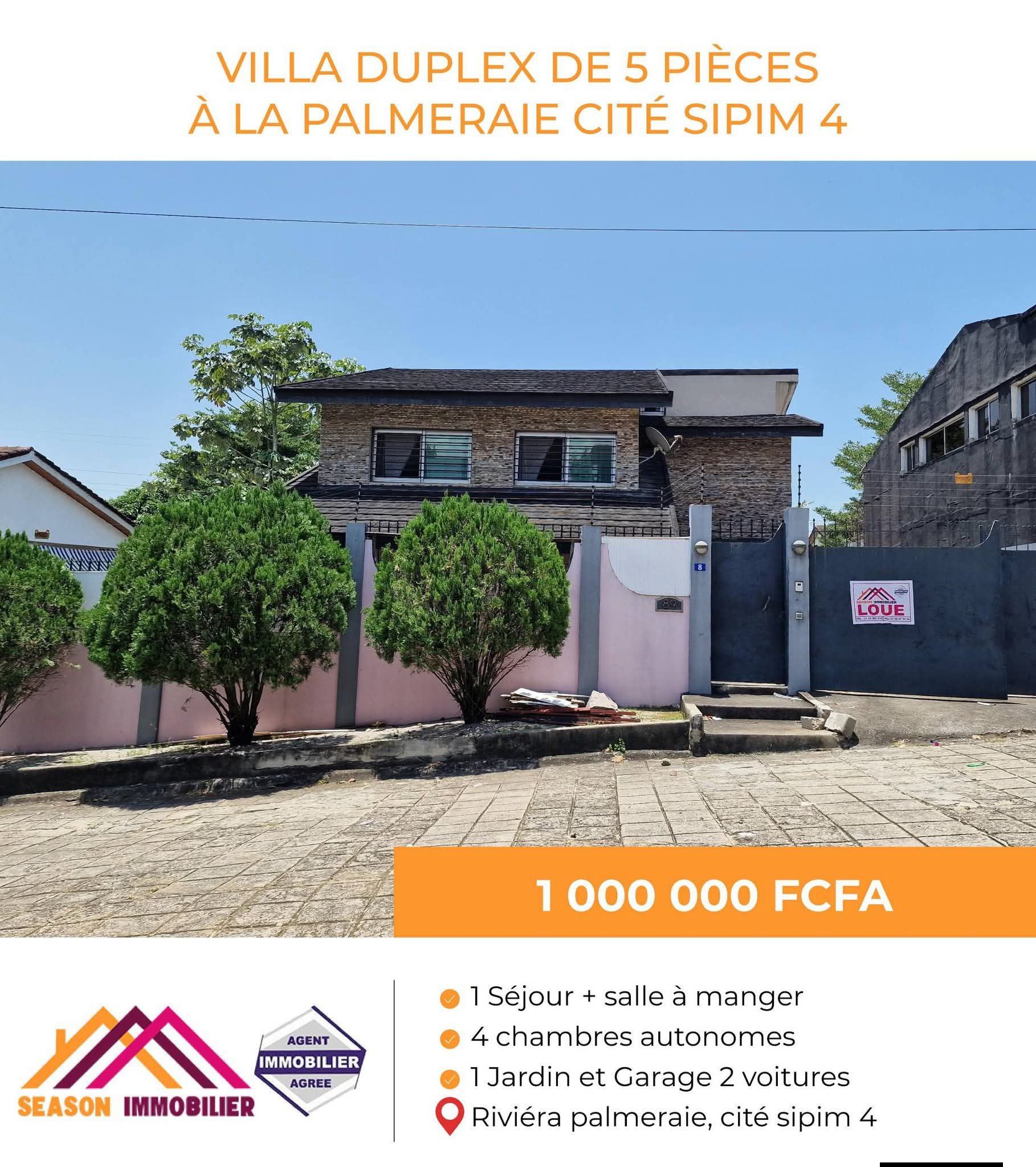 VILLA DUPLEX 5 PIÈCES À LOUER