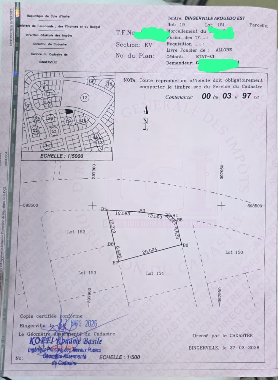 UN TERRAIN DE 397m2 EN VENTE
