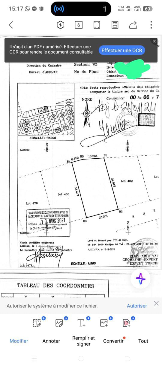 UN TERRAIN DE 599m2 EN VENTE