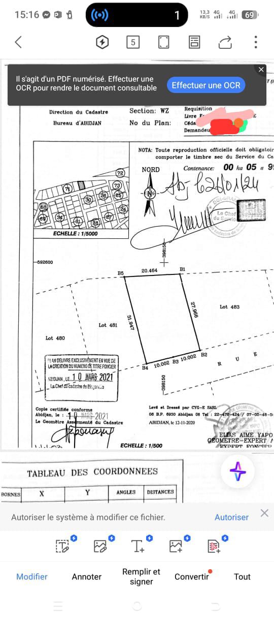 UN TERRAIN DE 670m2 EN VENTE