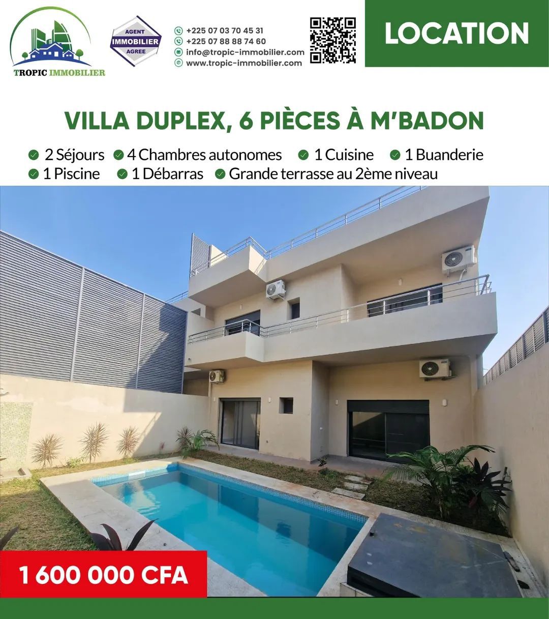 VILLA DUPLEX 6 PIÈCES EN LOCATION