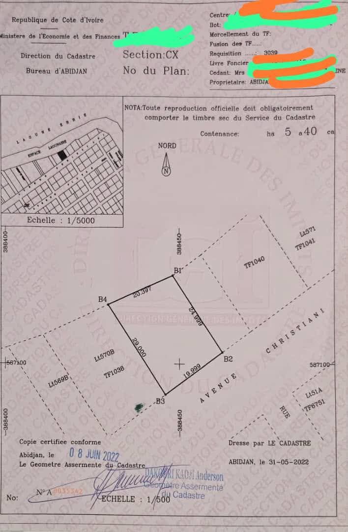 Magnifique terrain de 540 M2 avec ACD